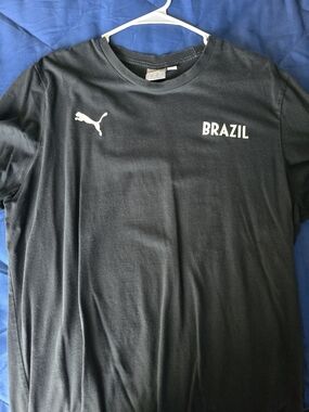 Puma Black Short-Sleeve 'Brazil' Logo Tee